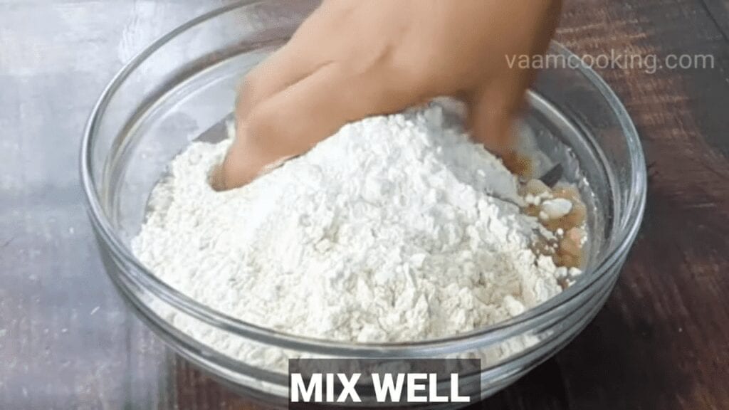 Shegaon-kachori-recipe-dough-mix-well