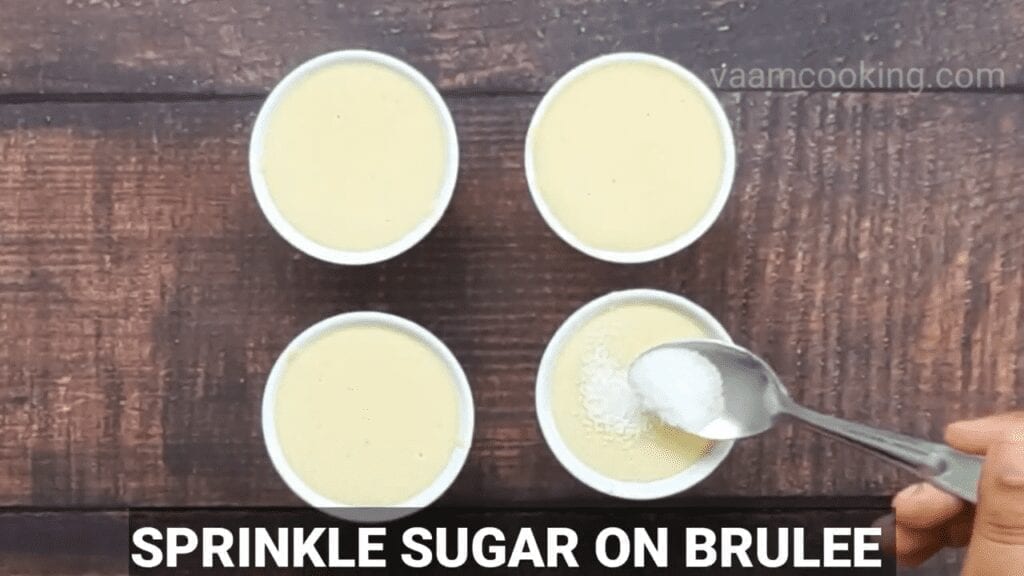 Eggless-Crème-Brulee-recipe-sprinkle-sugar