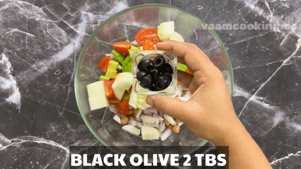 Chickpea Salad Recipe with Avocado black olive
