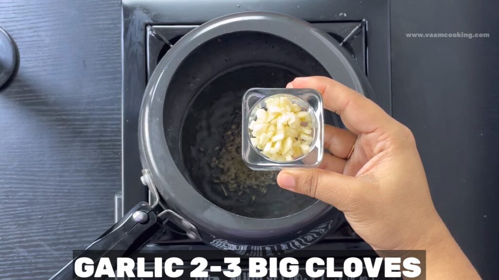 Moong Khatti Meethi Dal-garlic